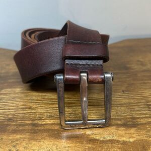 Fossil Genuine Leather Belt 38 Brown 1.5” Wide MB240620038 Silver Buckle
